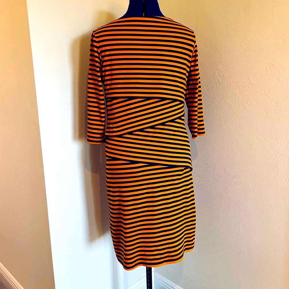 J. McLaughlin Nicola Orange and Navy Dress Gators 
 Miami Syracuse Virginia - Picture 7 of 11